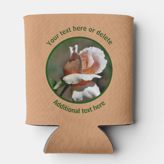 Peach Rosebud gepersonaliseerd Blikjeskoeler (Achterkant)