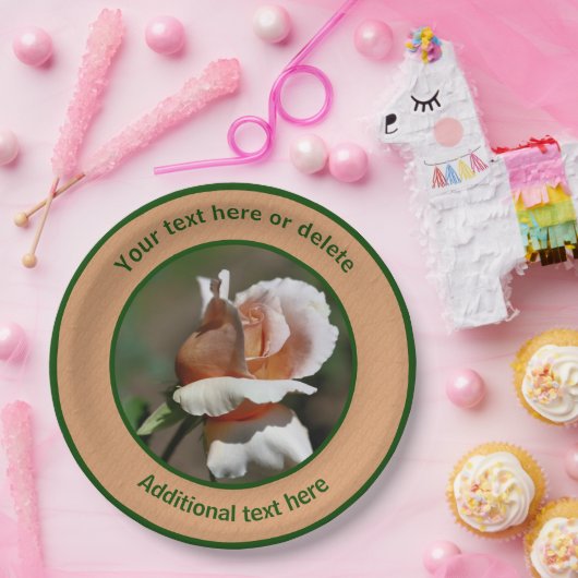 Peach Rosebud Gepersonaliseerde Partij Papieren Bordje (Feest)