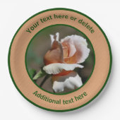 Peach Rosebud Gepersonaliseerde Partij Papieren Bordje (Voorkant)