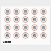 Peach Round QR Code Stickers Zakelijk Gepersonalis (Vel)