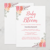 Peach roze Baby in Bloom Baby shower Kaart (Voorkant / Achterkant)