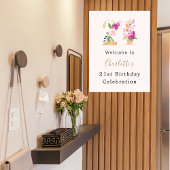 Peach roze bloemstukken nummer 21e verjaardag welk poster