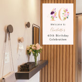 Peach roze bloemstukken nummer 40e verjaardag welk poster