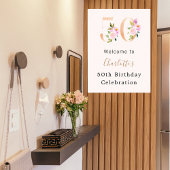 Peach roze bloemstukken nummer 50e verjaardag welk poster