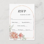 Peach roze Blush Arch Border Wedding RSVP Kaart (Voorkant)