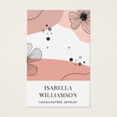 Peach roze Blush Flower Sketch Display Kaart (Voorkant)