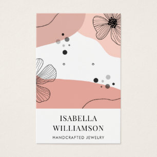 Peach roze Blush Flower Sketch Display Kaart