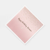 Peach roze Blush Gold Glitz Confetti Sparkle Heart Servet (Hoek)