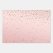 Peach roze Blush Gold Glitz Confetti Sparkle Inpakpapier Vel (Voorkant)