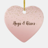 Peach roze Blush Gold Glitz Confetti Sparkle       Keramisch Ornament (Voorkant)