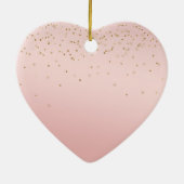 Peach roze Blush Gold Glitz Confetti Sparkle       Keramisch Ornament (Achterkant)
