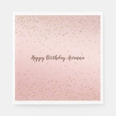 Peach roze Blush Gold Glitz Confetti Sparkle Servet (Voorkant)