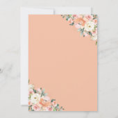 Peach roze Blush ivoor Floral 15th Quinceañera Kaart (Achterkant)