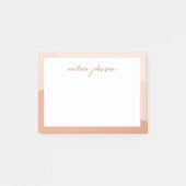 Peach roze boho Waves Modern Script Monogram Post-it® Notes (Voorkant)