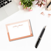 Peach roze boho Waves Modern Script Monogram Post-it® Notes