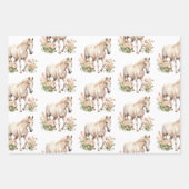 Peach Roze Crème Tulpen Strepen Paard Bloemen Inpakpapier Vel (Voorkant 2)