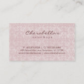Peach roze Damask Button Salon Spa visitekaartje (Achterkant)
