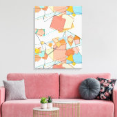 Peach, roze en Aqua Abstract Canvas Afdruk (Insitu (Woonkamer))