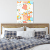 Peach, roze en Aqua Abstract Canvas Afdruk (Insitu (Slaapkamer))