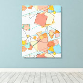 Peach, roze en Aqua Abstract Canvas Afdruk (Insitu (Houten vloer))