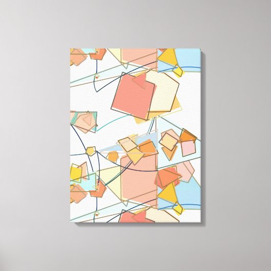 Peach, roze en Aqua Abstract Canvas Afdruk (Voorkant)