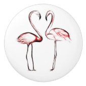Peach roze flamingos Flamingo Tropical Keramische Knop (Voorkant)