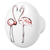Peach roze flamingos Flamingo Tropical Keramische Knop (Rechts)