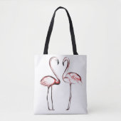 Peach roze flamingos Flamingo Tropical Tote Bag (Voorkant)