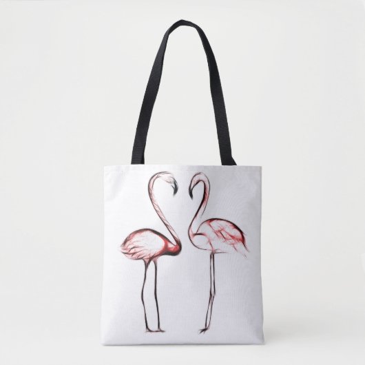 Peach roze flamingos Flamingo Tropical Tote Bag (Voorkant)