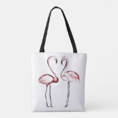 Peach roze flamingos Flamingo Tropical Tote Bag (Achterkant)
