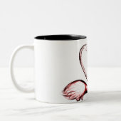 Peach roze flamingos Flamingo Tropical Tweekleurige Koffiemok (Links)