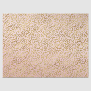 Peach roze Gold Glitz Sparkle Leopard Print Tissuepapier