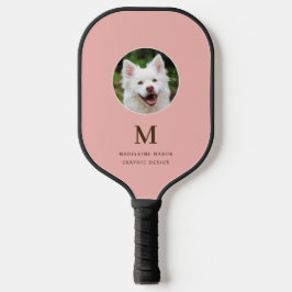 Peach roze huisdier foto gepersonaliseerd pickleball paddle