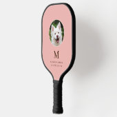 Peach roze huisdier foto gepersonaliseerd pickleball paddle (Links)