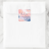 Peach roze indigose Abstracte Waterverf Vierkante Sticker (Tas)