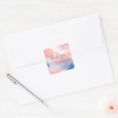 Peach roze indigose Abstracte Waterverf Vierkante Sticker (Envelop)