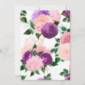 Peach roze & Lavender Paars Floral Weddenschap upd Kaart (Achterkant)