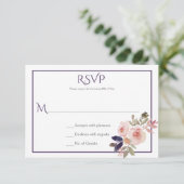 Peach roze lavender Paars Wildbloemen RSVP (Staand voorkant)
