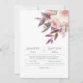 Peach roze lavender Waterverf Wedding Invitations Kaart (Voorkant)
