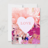 Peach roze LOVE Snoep Heart Feestdagenkaart (Voorkant)