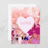 Peach roze LOVE Snoep Heart Feestdagenkaart (Voorkant / Achterkant)