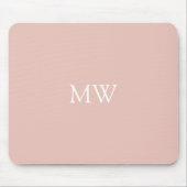 Peach roze Monogram Initialen Minimale Muismat (Voorkant)