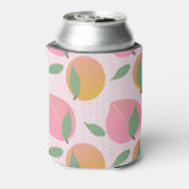 Peach roze Oranje Fruit Retro Patroon Blikjeskoeler (Blikje Achterkant)