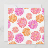 Peach roze Oranje Waterverf Zinnia Patroon Kaart (Achterkant)