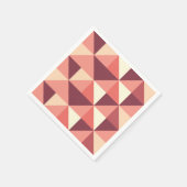 Peach Roze Paarse Driehoek Geometrische Partij Servet (Hoek)