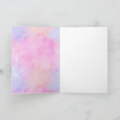 Peach roze Paarse unicorn Kaart (Binnen)