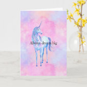 Peach roze Paarse unicorn Kaart (Gele Bloem)