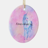 Peach roze Paarse unicorn Keramisch Ornament (Rechts)
