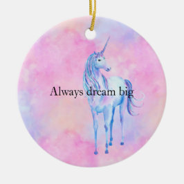 Peach roze Paarse unicorn Keramisch Ornament