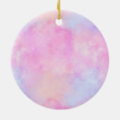 Peach roze Paarse unicorn Keramisch Ornament (Achterkant)